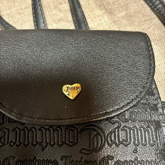 2/$30 Juicy Couture Mini Crossbody Phone-Bag Embossed Signature Logo Black - Picture 5 of 7